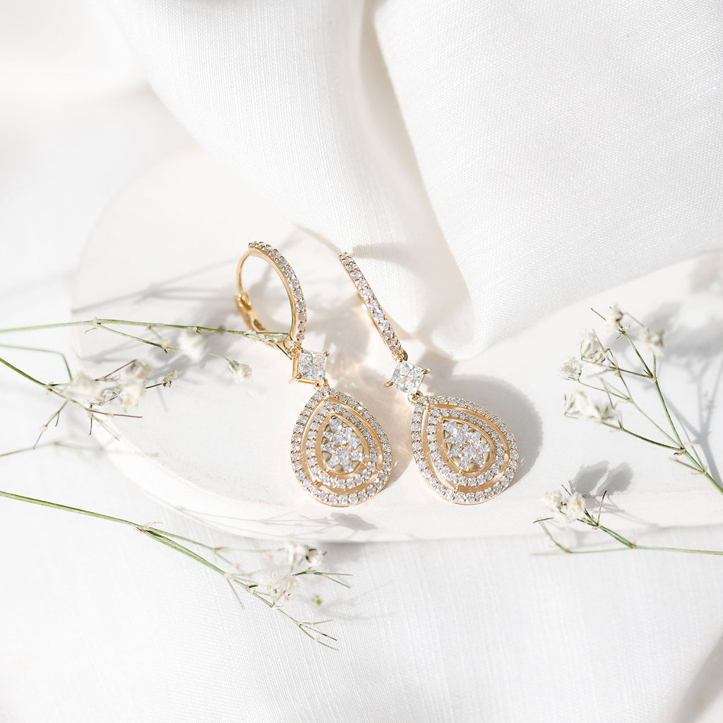 Certified Lab Created Diamond Wedding Earrings For Bride
