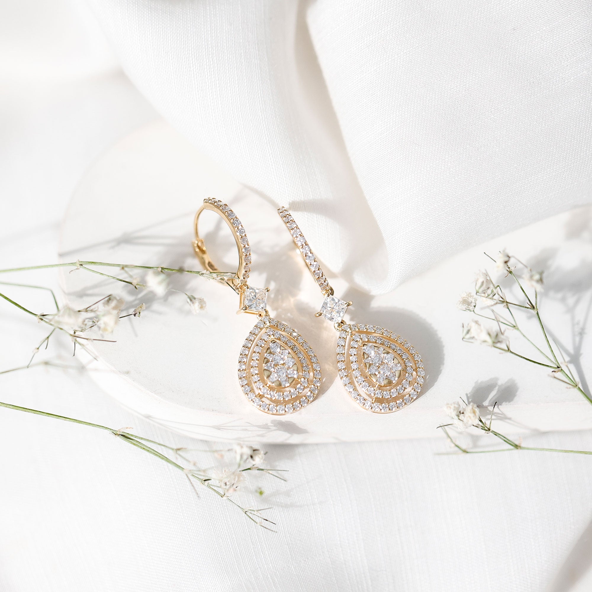 Certified Lab Created Diamond Wedding Earrings For Bride