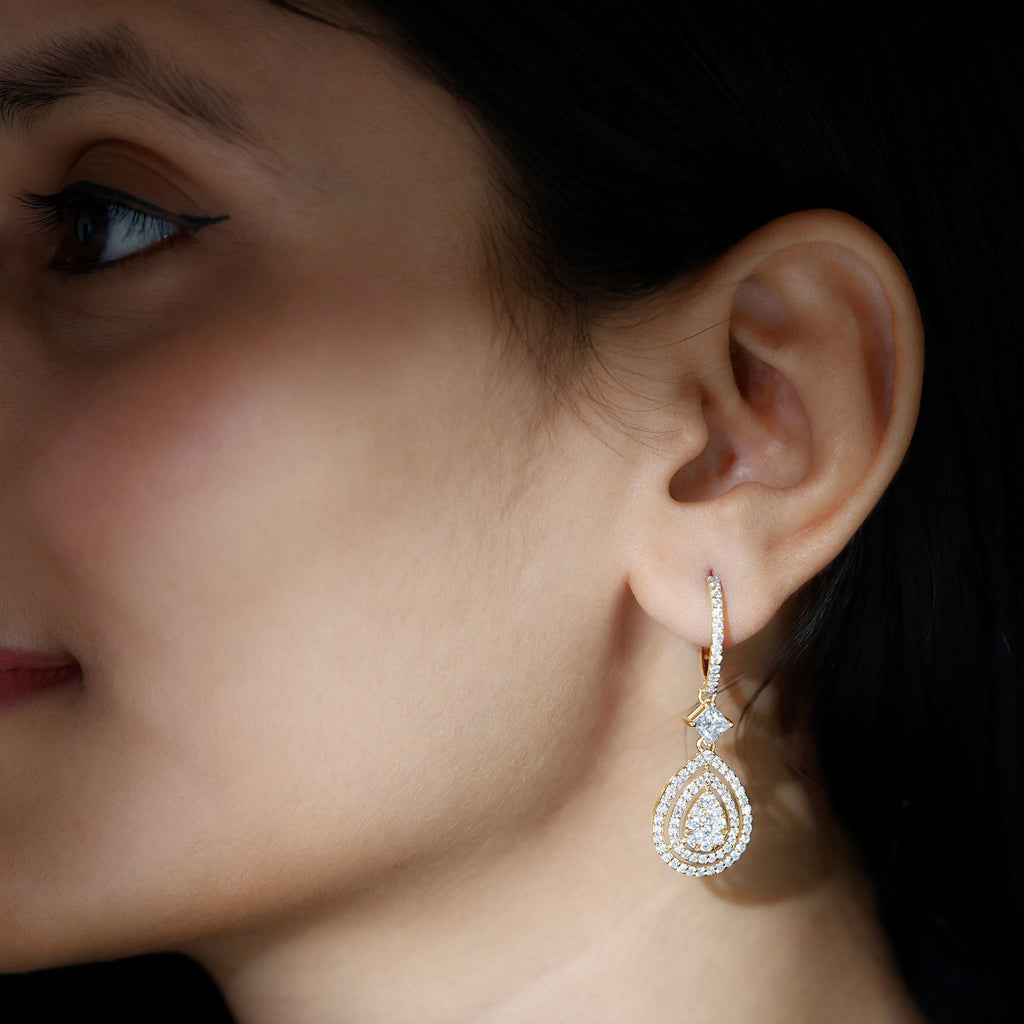Certified Lab Created Diamond Wedding Earrings For Bride