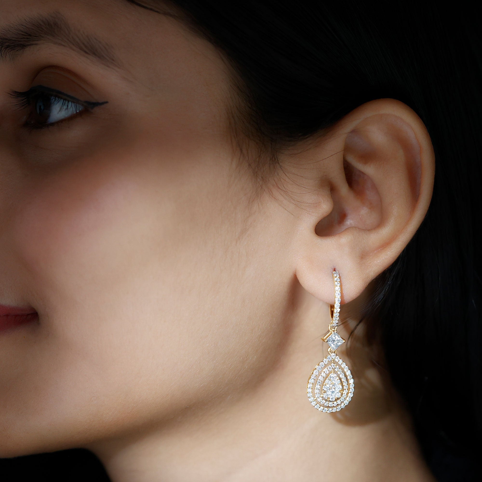 Certified Lab Created Diamond Wedding Earrings For Bride