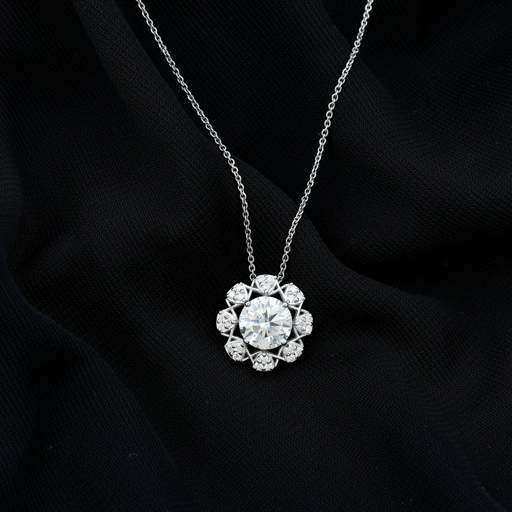 Certified 2 Carat Lab Grown Diamond Designer Solitaire Necklace