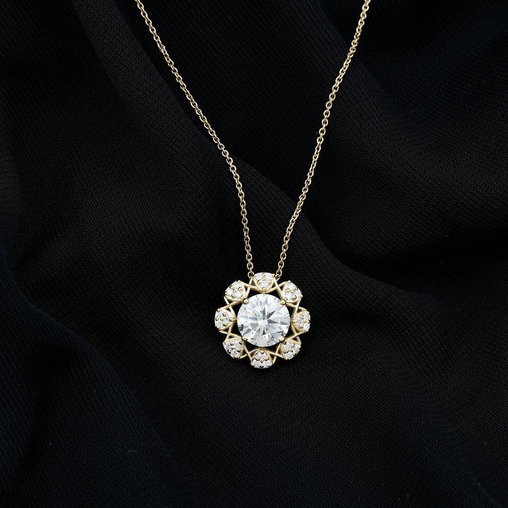 Certified 2 Carat Lab Grown Diamond Designer Solitaire Necklace