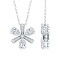 Certified Pear Shape Lab Grown Diamond Flower Pendant Necklace