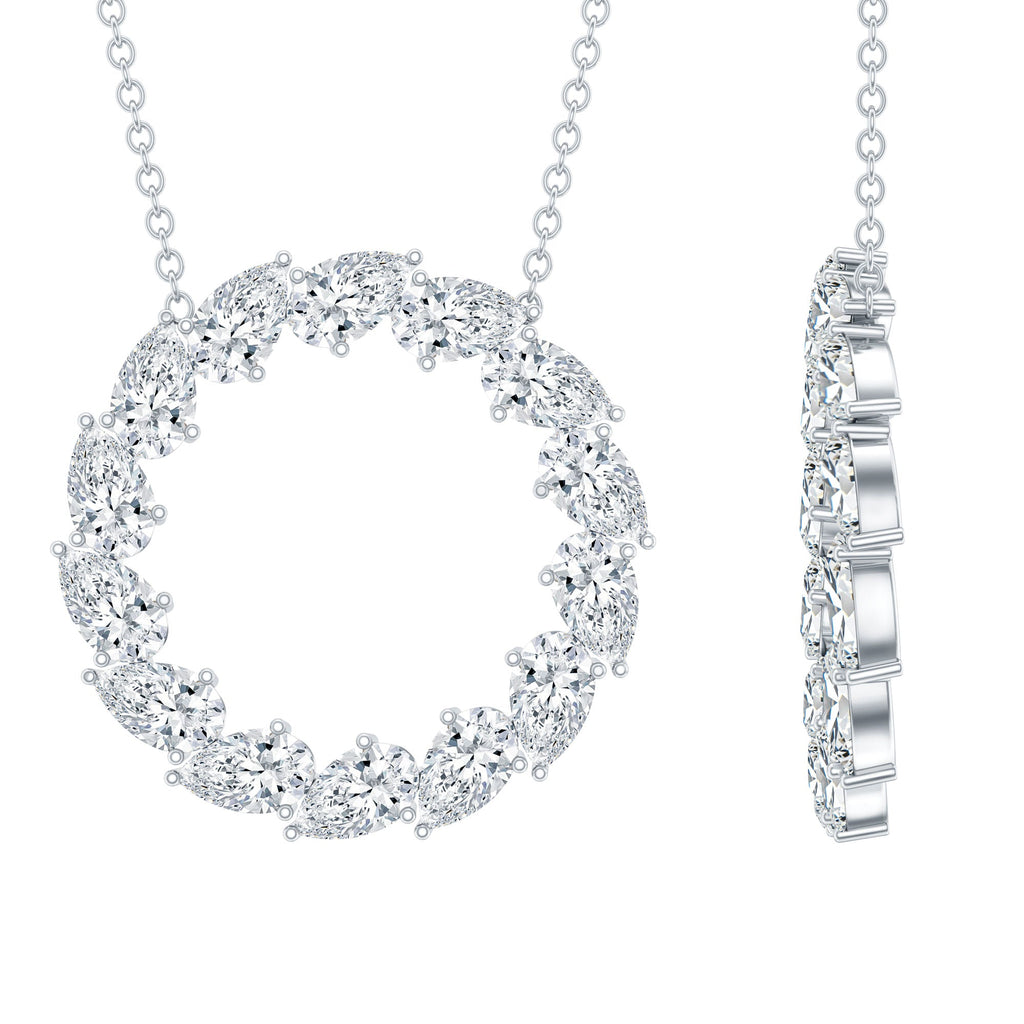Certified Lab Pear Diamond Eternity Circle Necklace