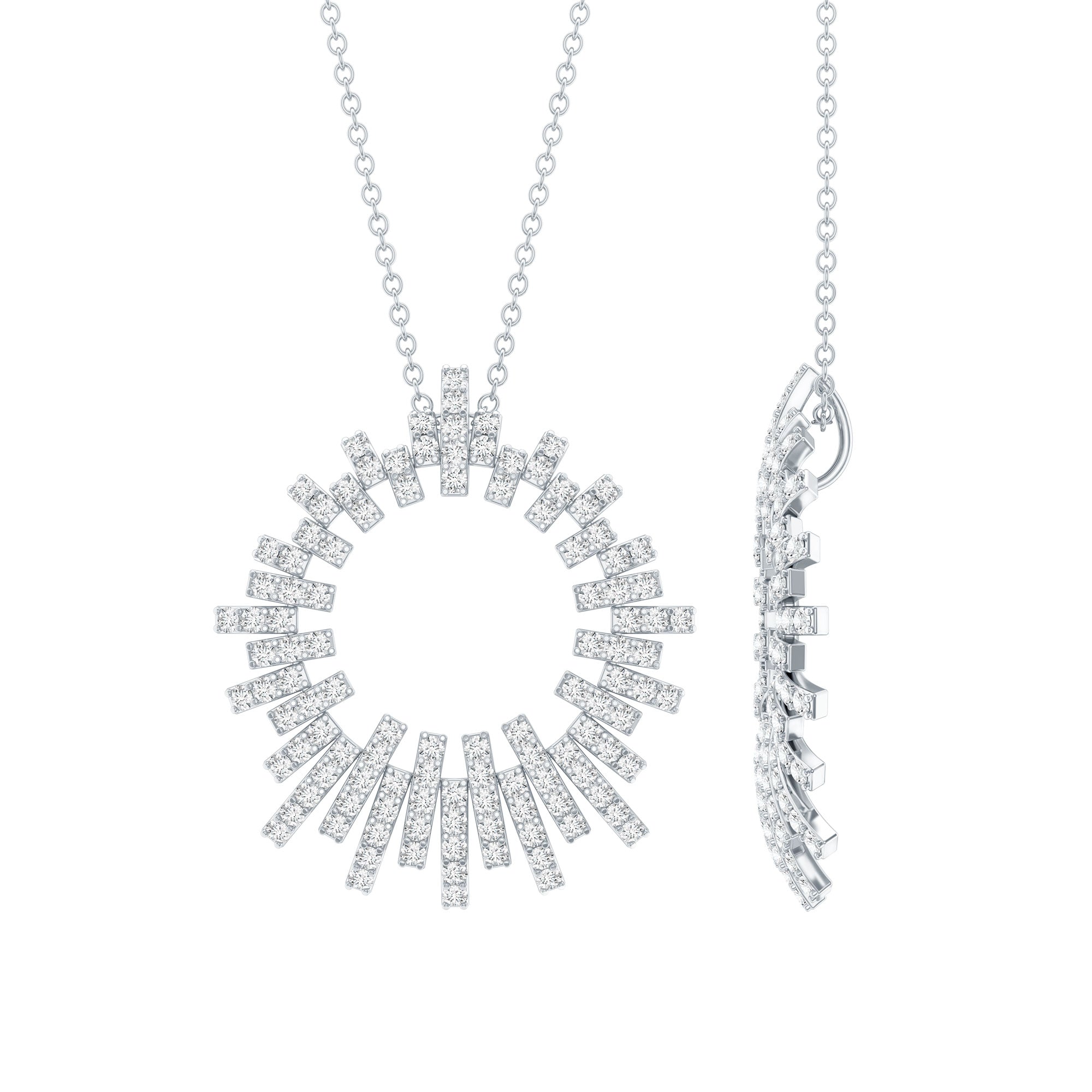 Certified Pave Set Lab Grown Diamond Eternity Necklace