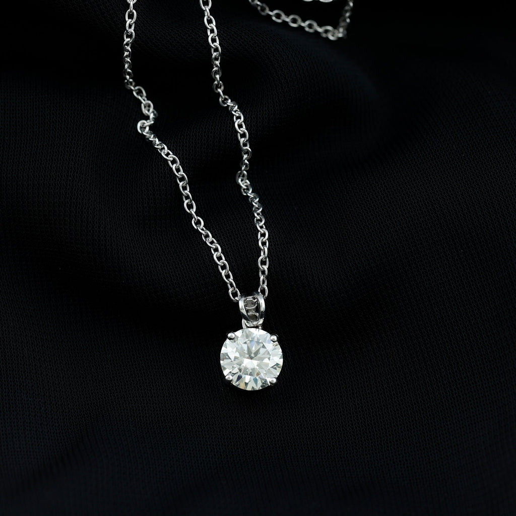 Certified Brilliant Cut Lab Grown 2 Carat Diamond Solitaire Necklace