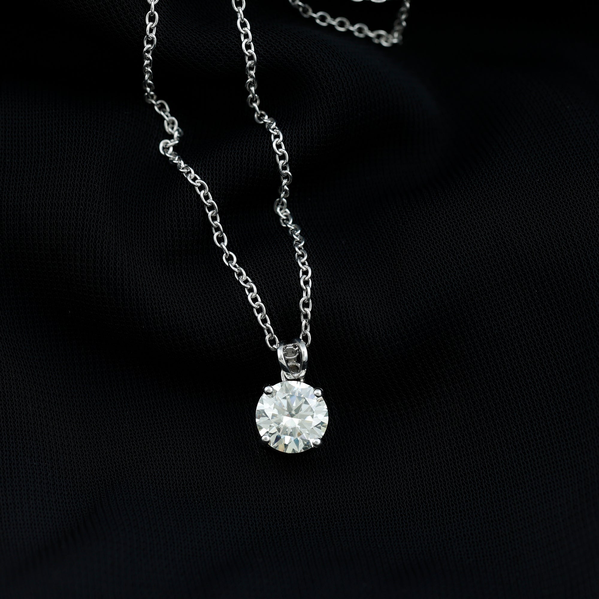 Certified Brilliant Cut Lab Grown 2 Carat Diamond Solitaire Necklace