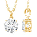 Certified Brilliant Cut Lab Grown 2 Carat Diamond Solitaire Necklace