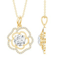 2 Carat Lab Grown Diamond Flower Pendant Necklace