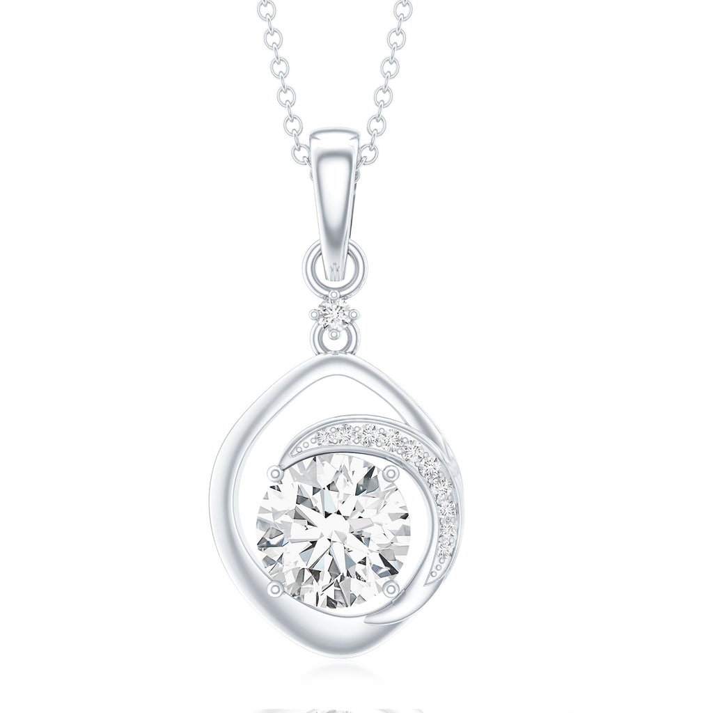 Lab Grown Diamond 2 Carat Solitaire Necklace