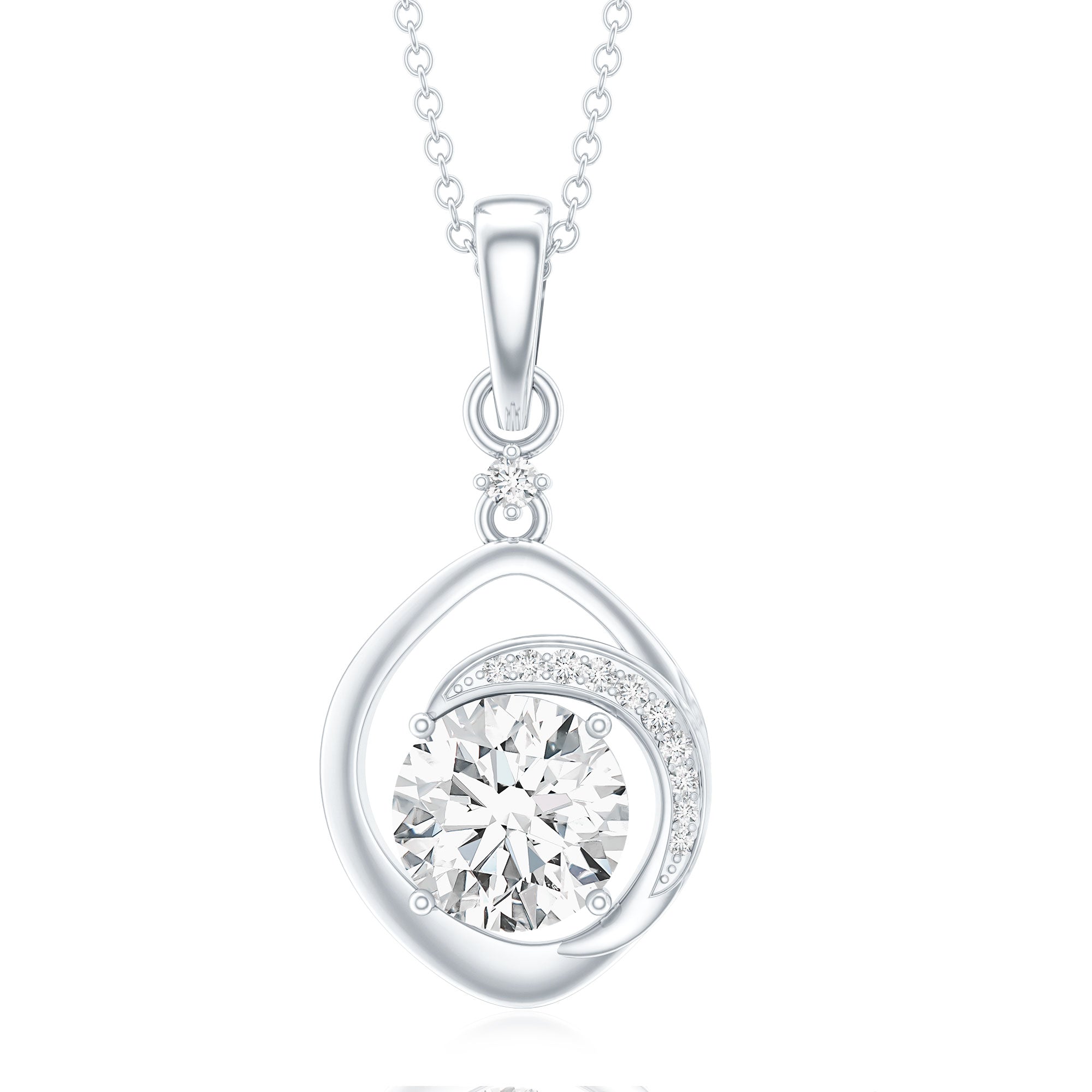 Lab Grown Diamond 2 Carat Solitaire Necklace