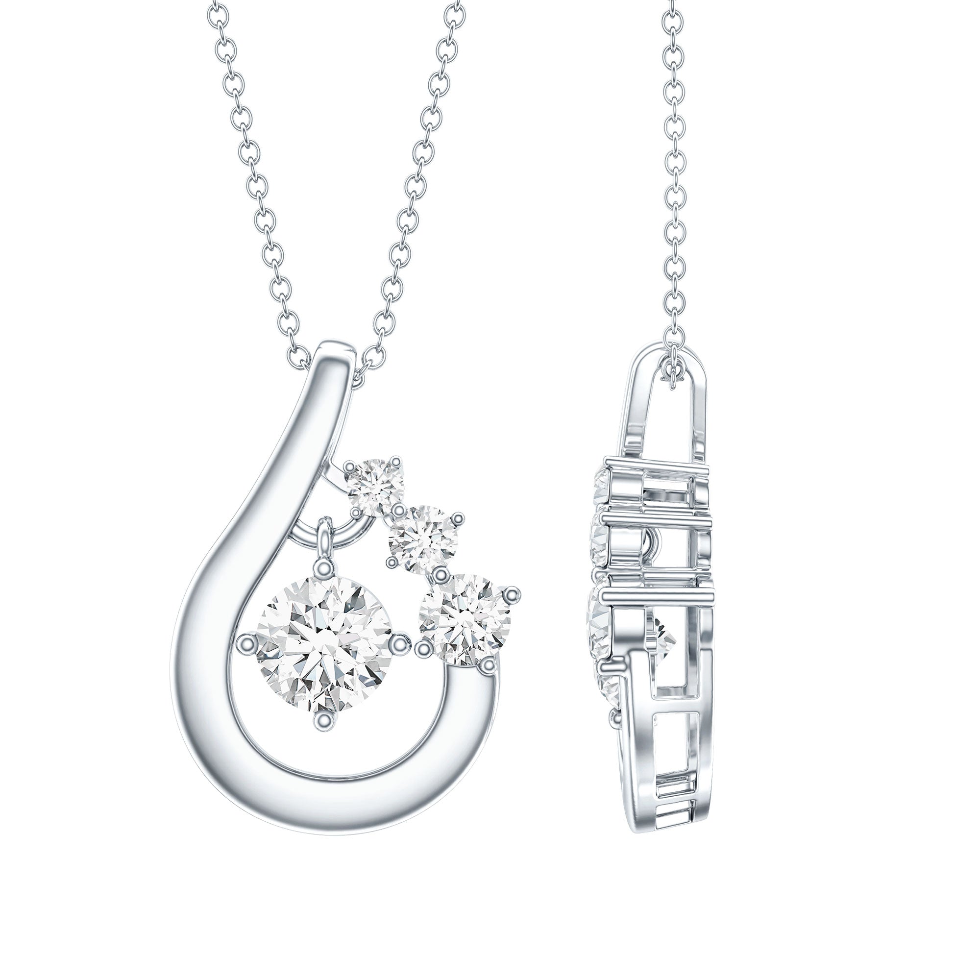 Certified Lab Grown Diamond Minimal Pendant Necklace