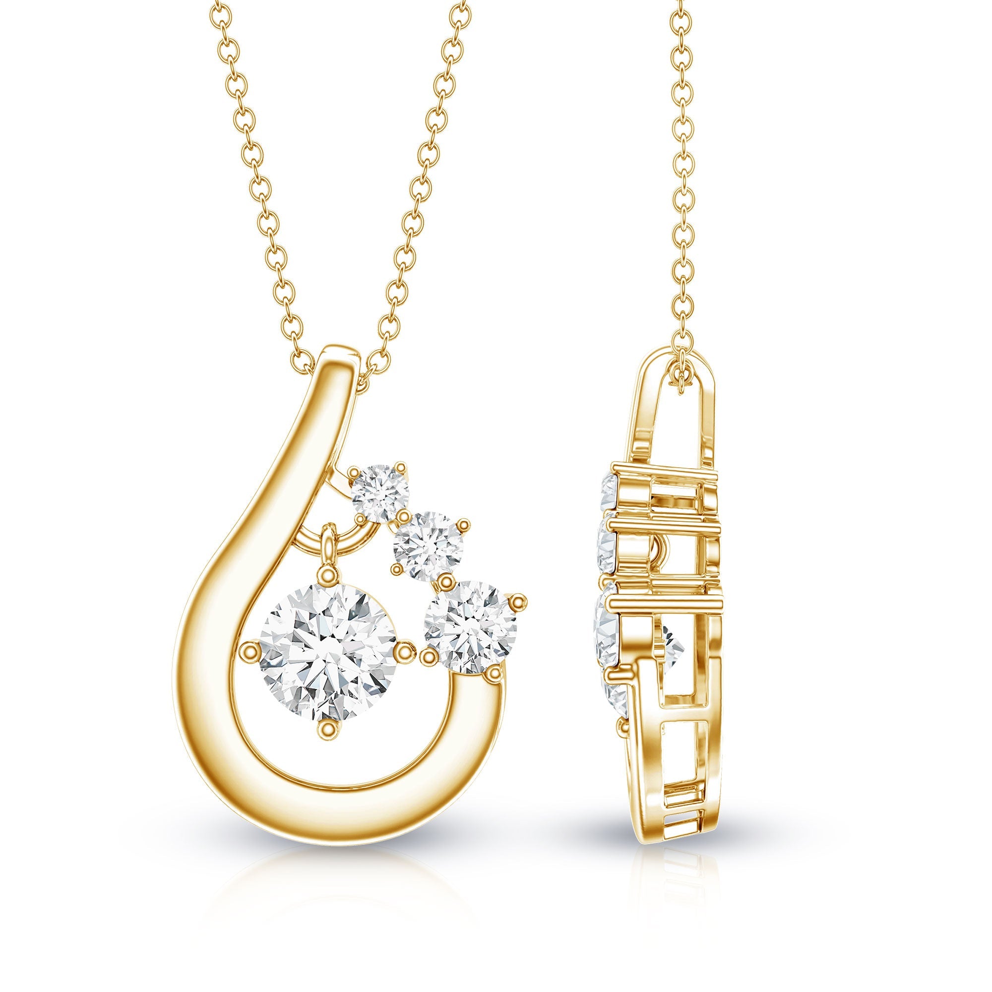 Certified Lab Grown Diamond Minimal Pendant Necklace