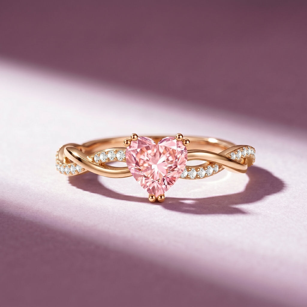 The Counterpoint — Pink Diamond Heart Engagement Ring