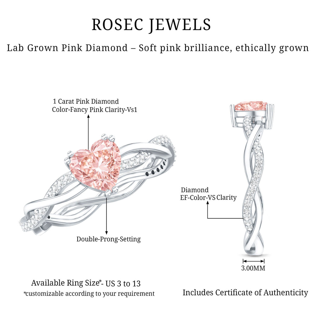 The Counterpoint — Pink Diamond Heart Engagement Ring