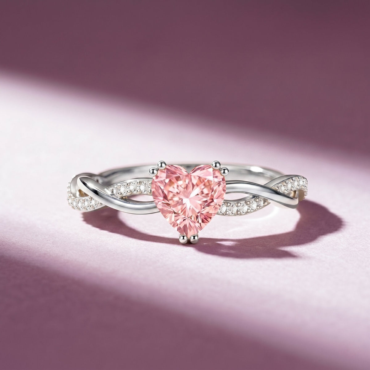 The Counterpoint — Pink Diamond Heart Engagement Ring