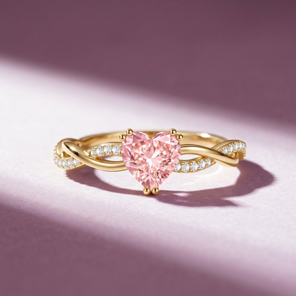 The Counterpoint — Pink Diamond Heart Engagement Ring