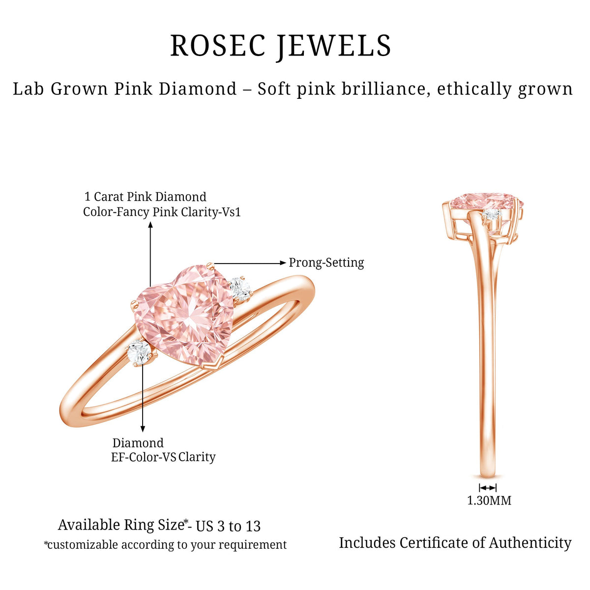 The Aside — Pink Diamond Heart Promise Ring