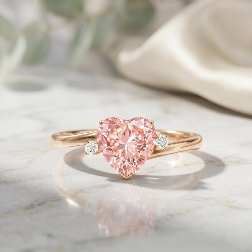 The Aside — Pink Diamond Heart Promise Ring