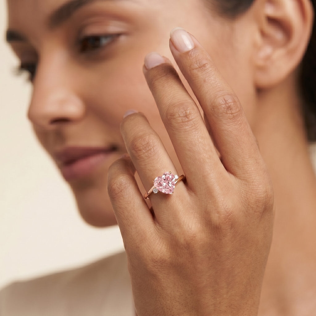 The Aside — Pink Diamond Heart Promise Ring