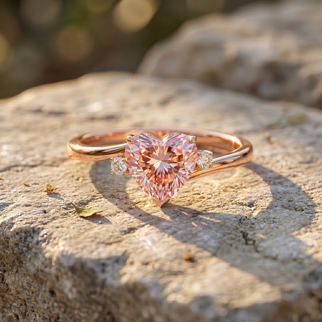 The Aside — Pink Diamond Heart Promise Ring