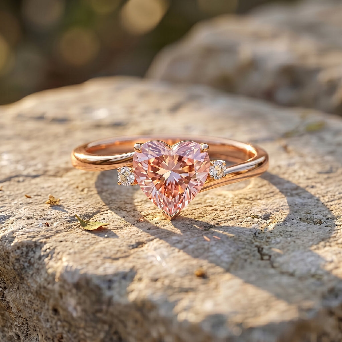 The Aside — Pink Diamond Heart Promise Ring