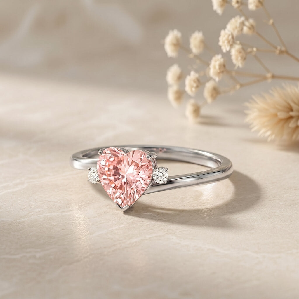 The Aside — Pink Diamond Heart Promise Ring