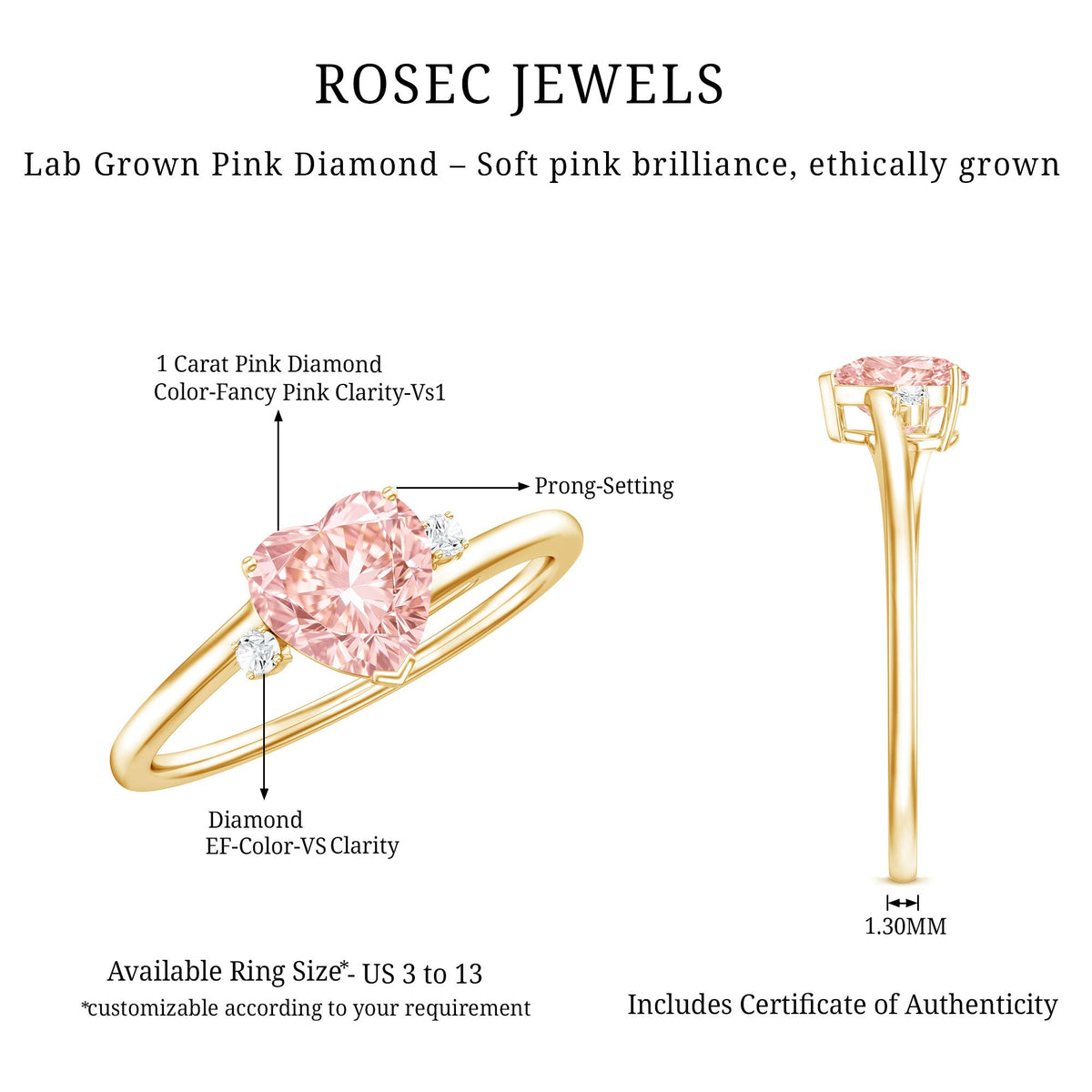 The Aside — Pink Diamond Heart Promise Ring
