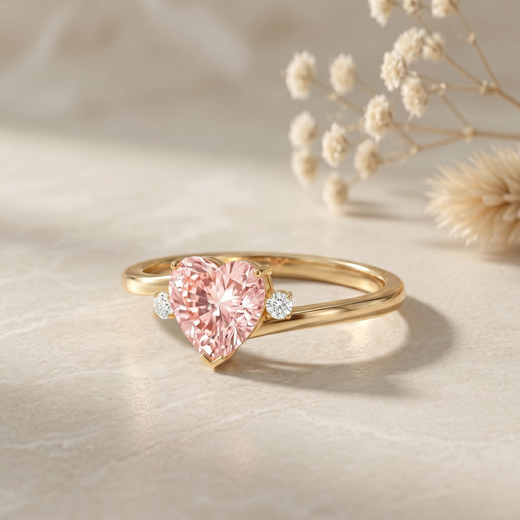 The Aside — Pink Diamond Heart Promise Ring