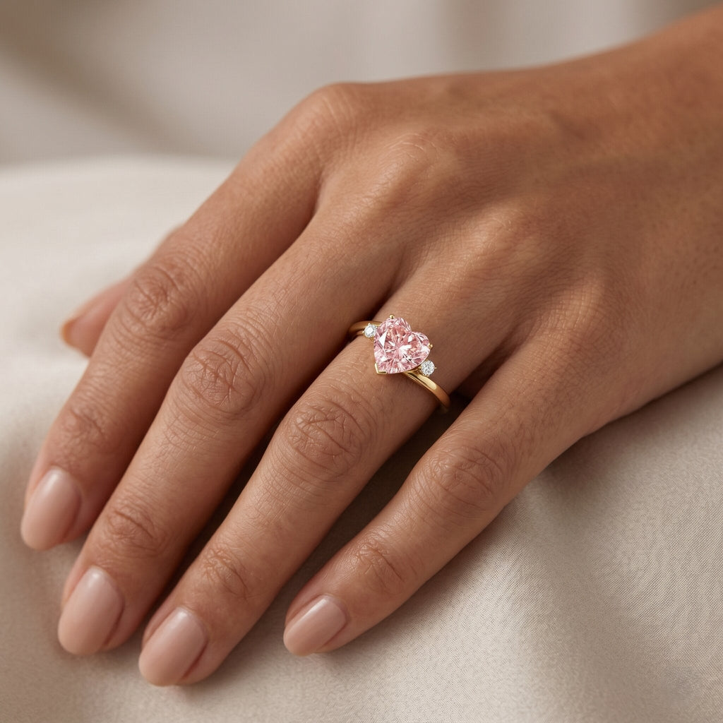 The Aside — Pink Diamond Heart Promise Ring