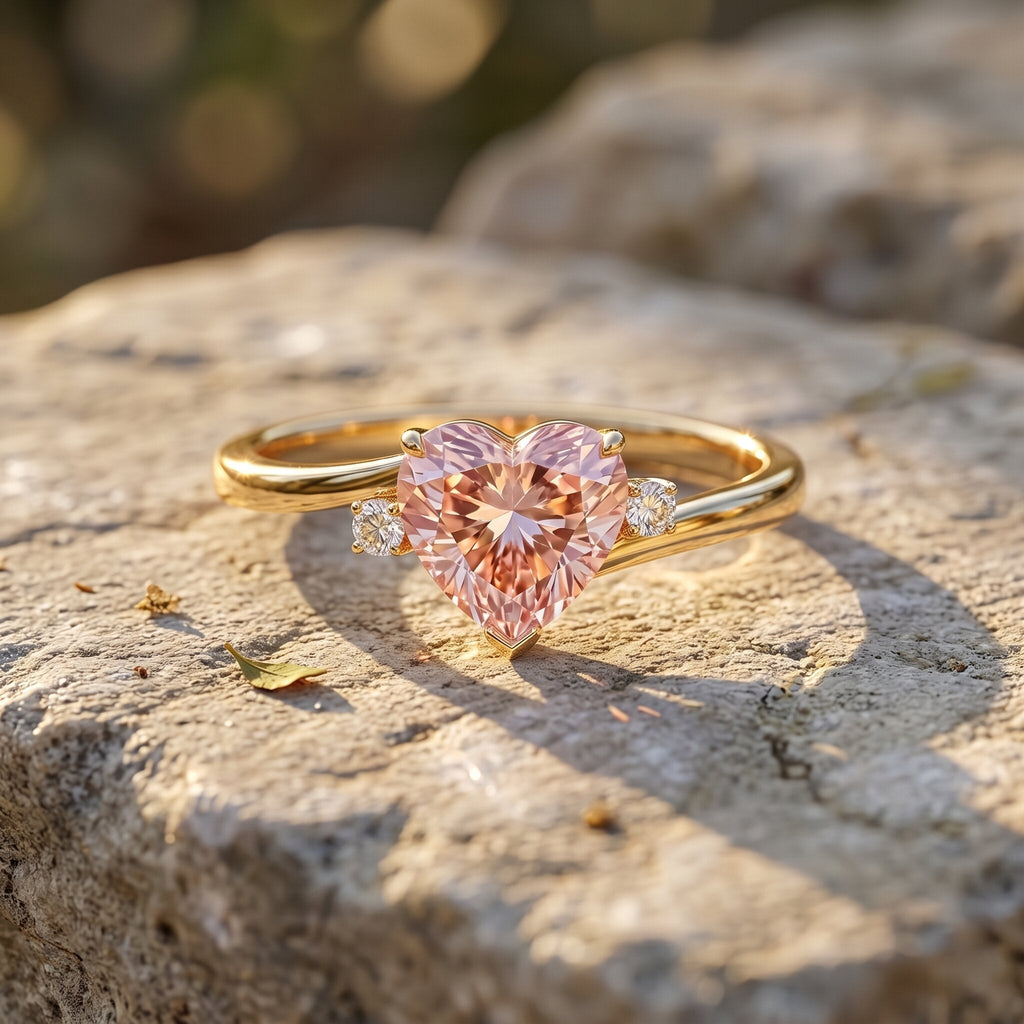 The Aside — Pink Diamond Heart Promise Ring