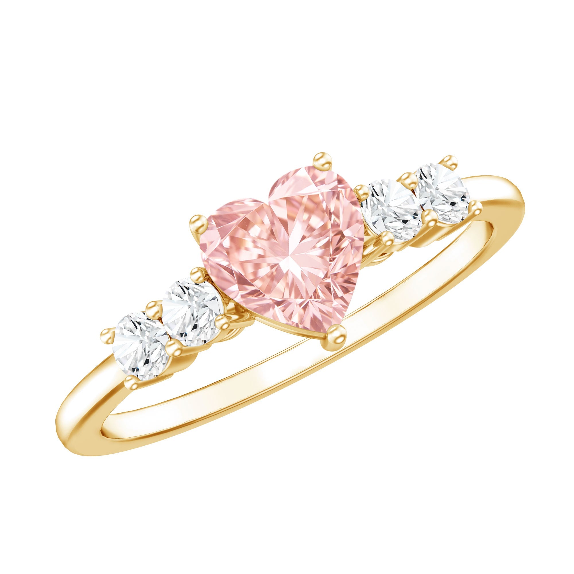 IGI Certified 1 Carat Lab Grown Pink and White Diamond Heart Promise Ring for Her