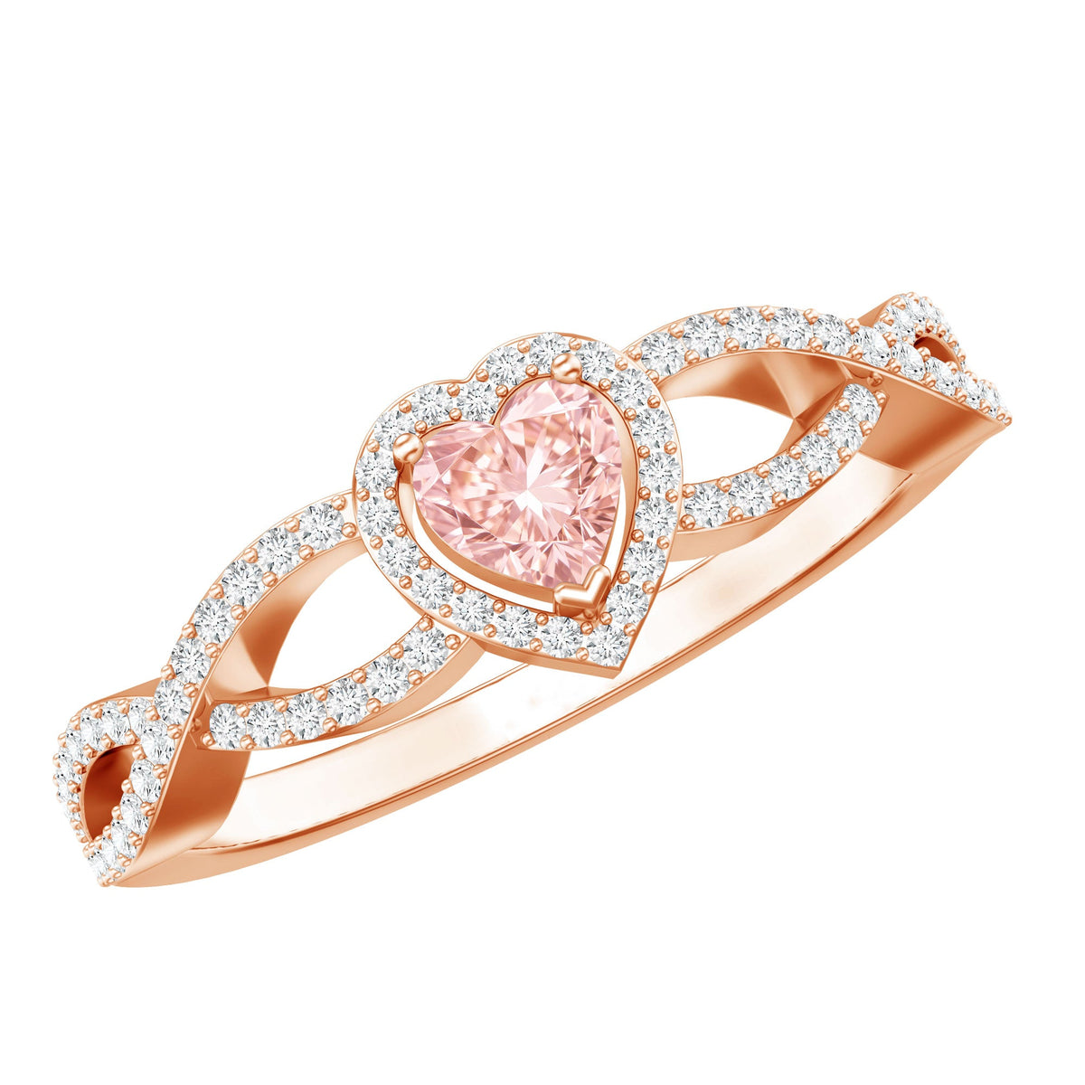 The Entwine — Pink Diamond Heart Engagement Ring