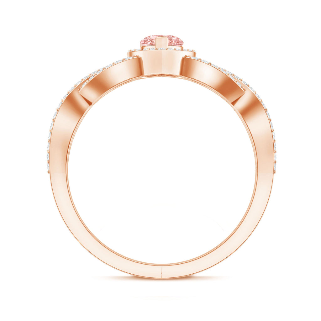 The Entwine — Pink Diamond Heart Engagement Ring