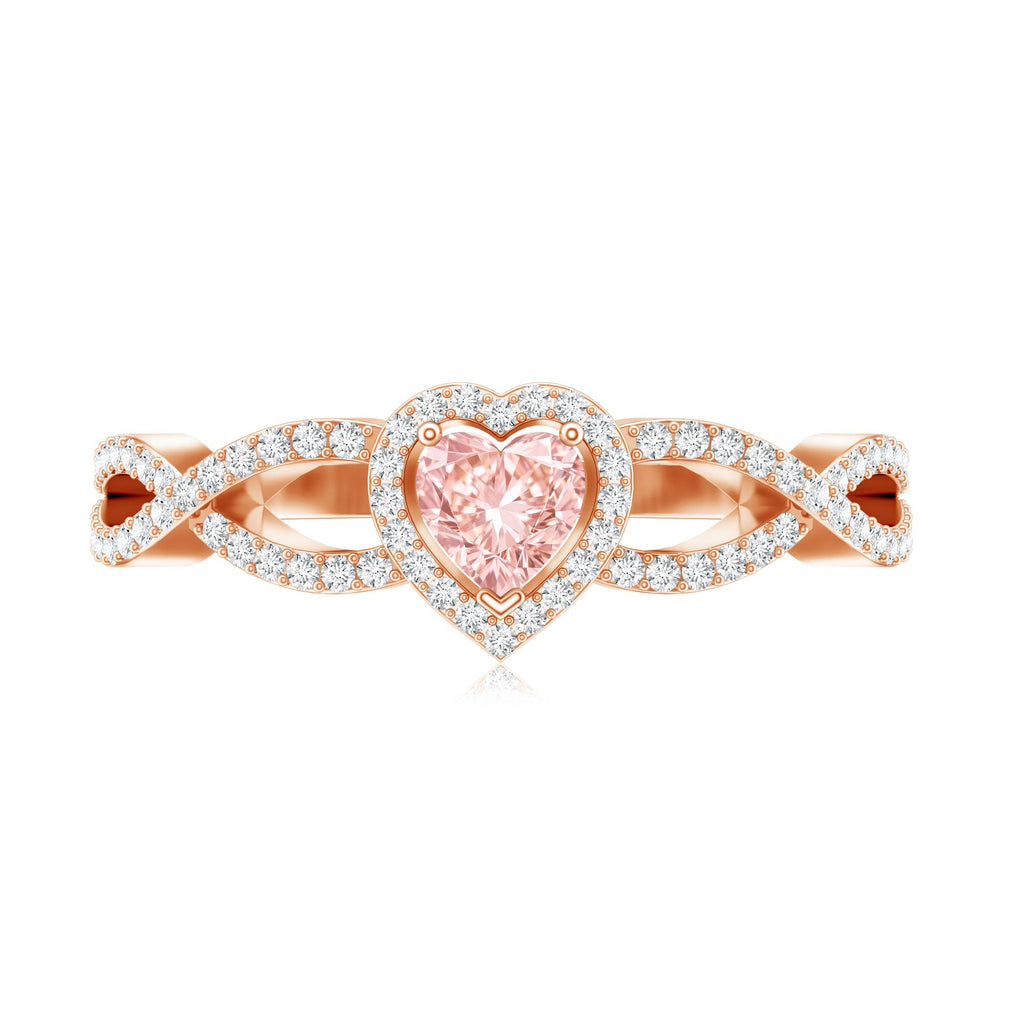 The Entwine — Pink Diamond Heart Engagement Ring