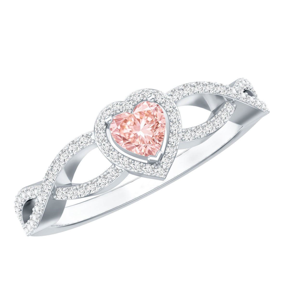 The Entwine — Pink Diamond Heart Engagement Ring