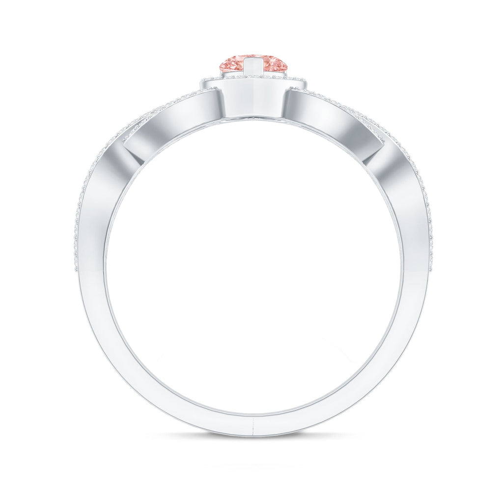 The Entwine — Pink Diamond Heart Engagement Ring