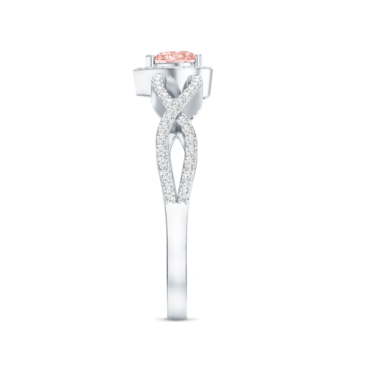 The Entwine — Pink Diamond Heart Engagement Ring