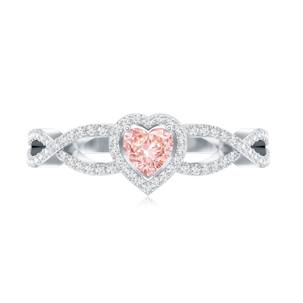 The Entwine — Pink Diamond Heart Engagement Ring