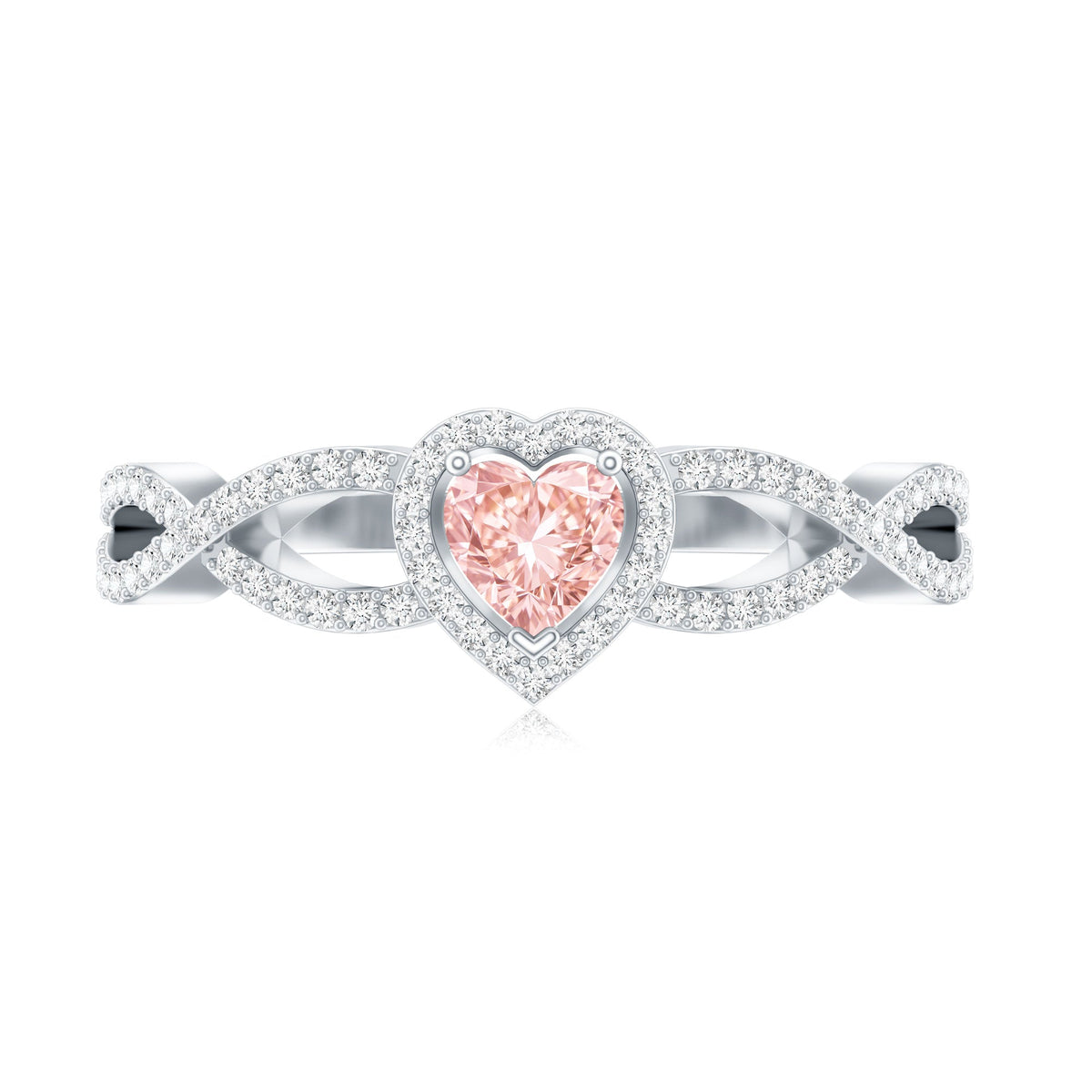 The Entwine — Pink Diamond Heart Engagement Ring