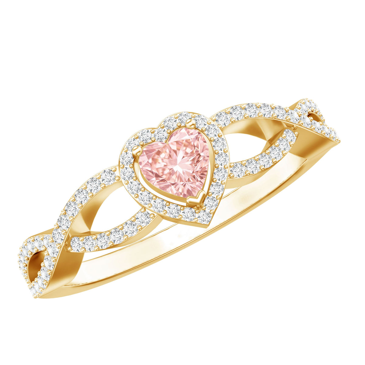 The Entwine — Pink Diamond Heart Engagement Ring