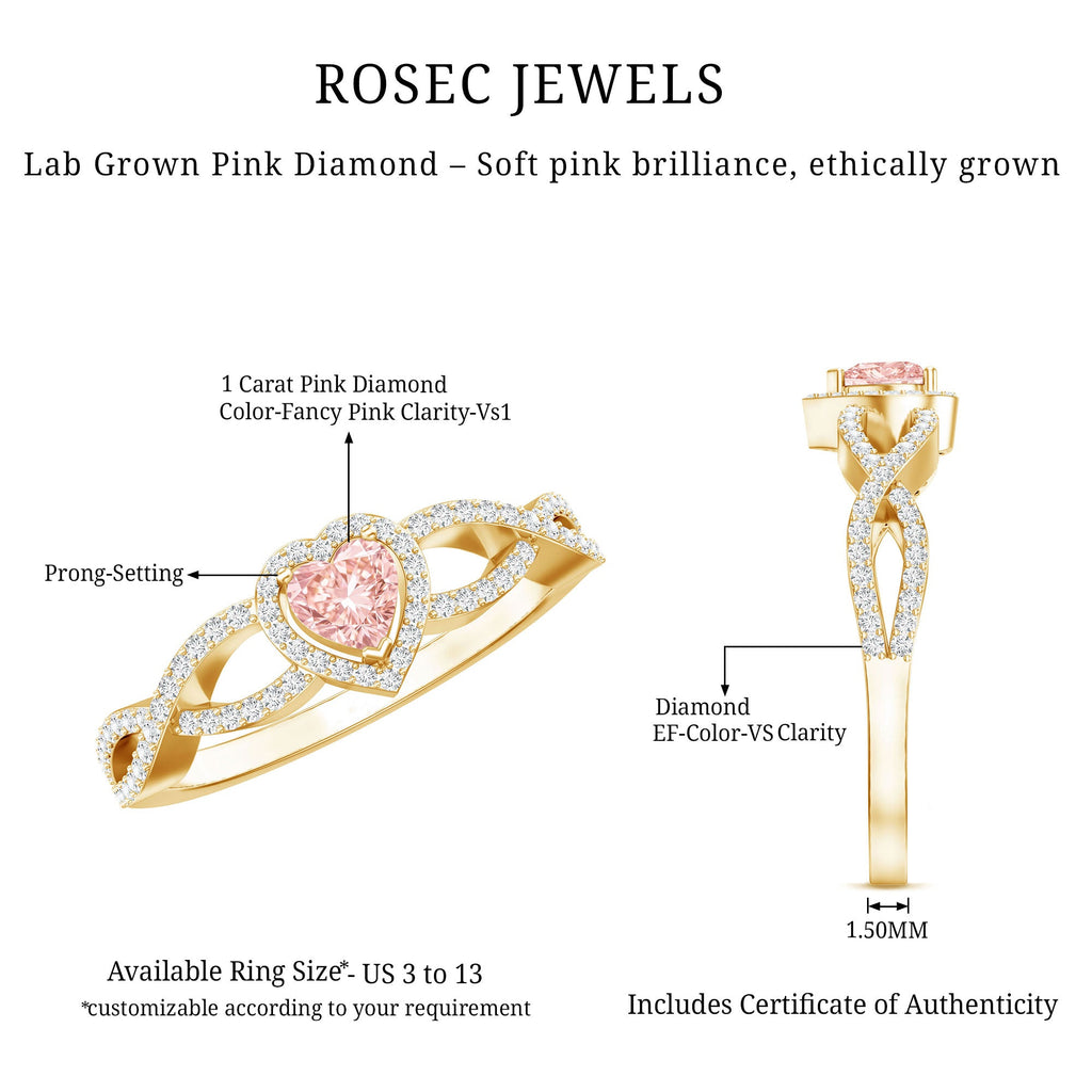 The Entwine — Pink Diamond Heart Engagement Ring