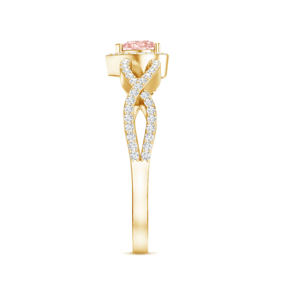 The Entwine — Pink Diamond Heart Engagement Ring