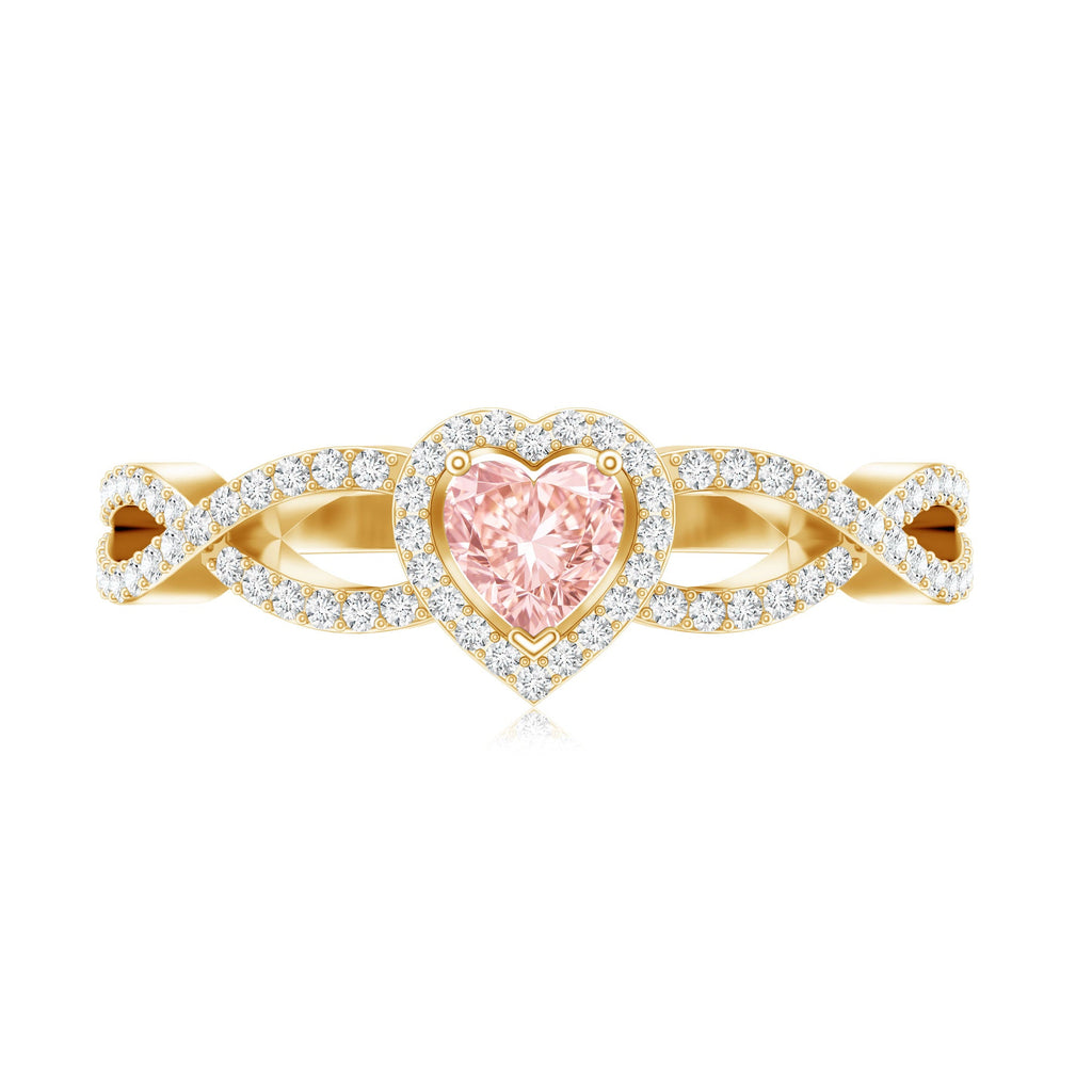 The Entwine — Pink Diamond Heart Engagement Ring