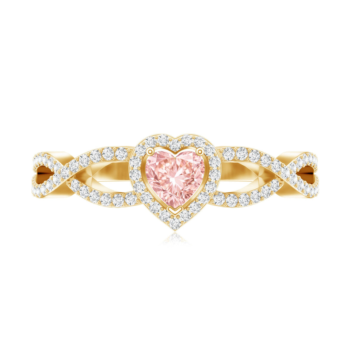 The Entwine — Pink Diamond Heart Engagement Ring