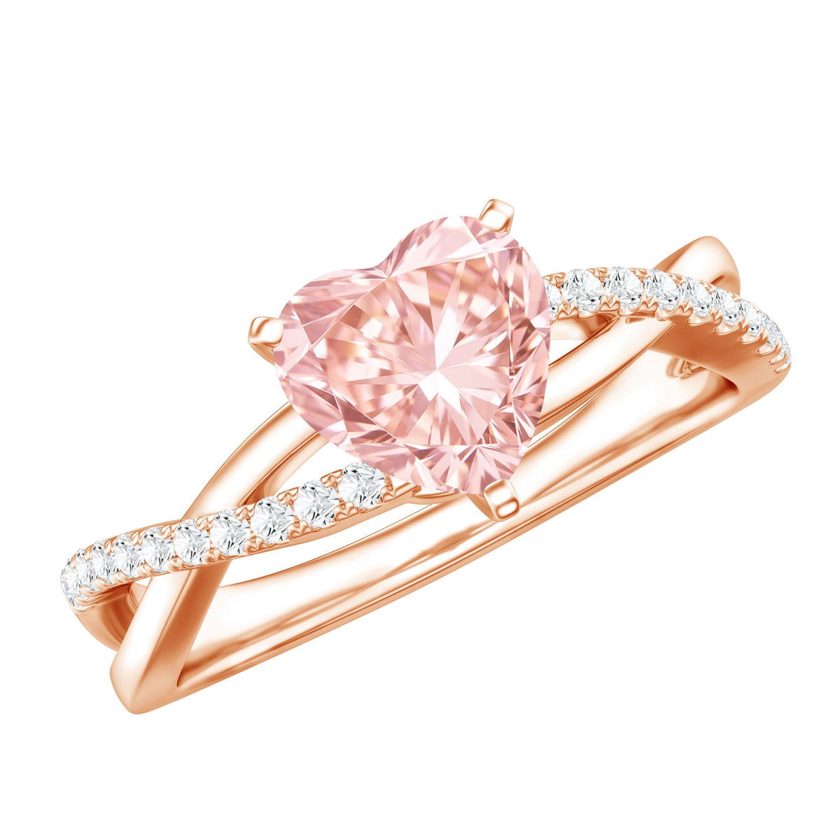 The Crossing — Pink Diamond Heart Ring