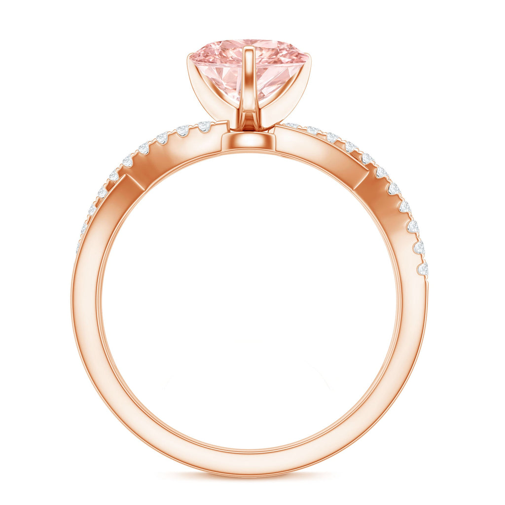 The Crossing — Pink Diamond Heart Ring