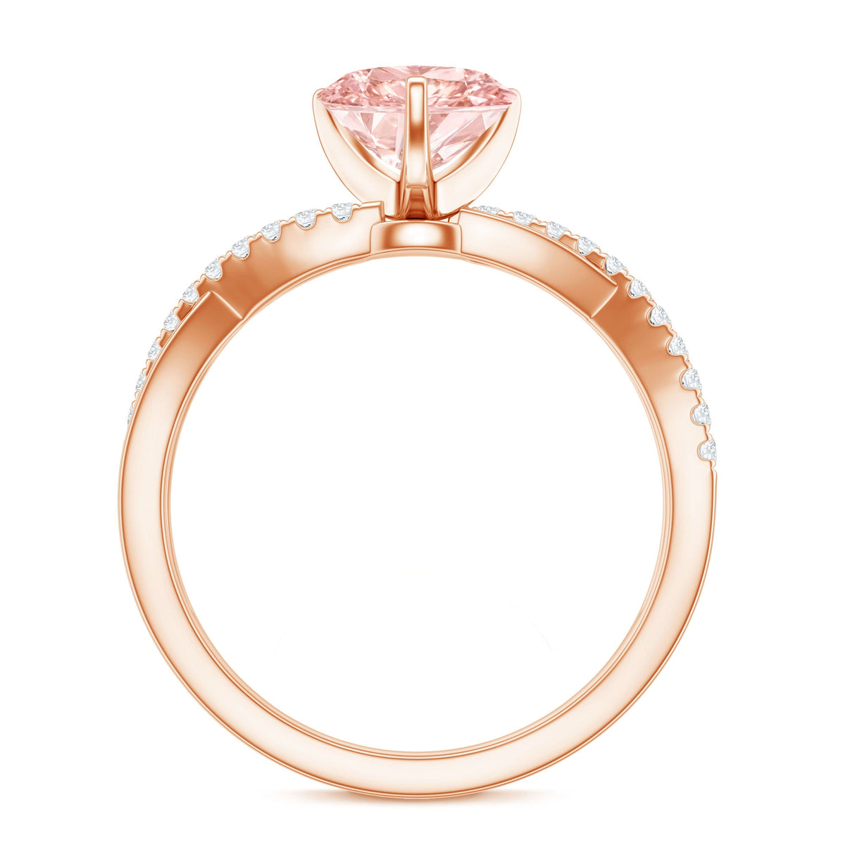 The Crossing — Pink Diamond Heart Ring