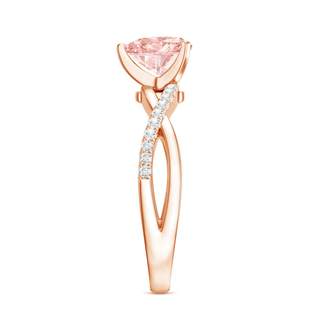 The Crossing — Pink Diamond Heart Ring
