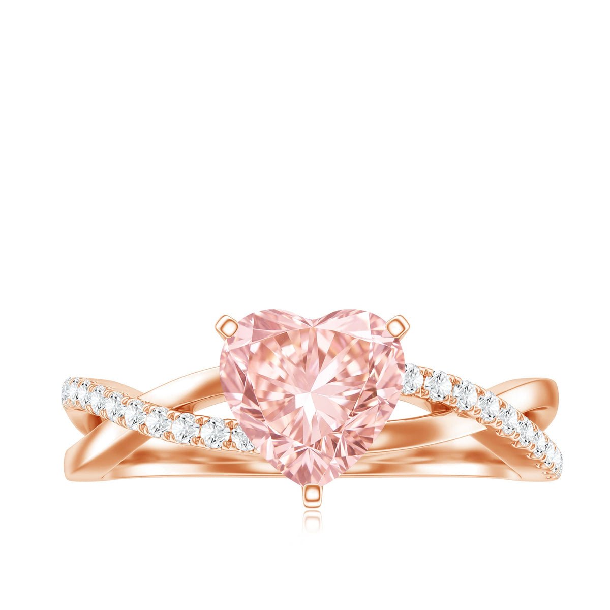 The Crossing — Pink Diamond Heart Ring